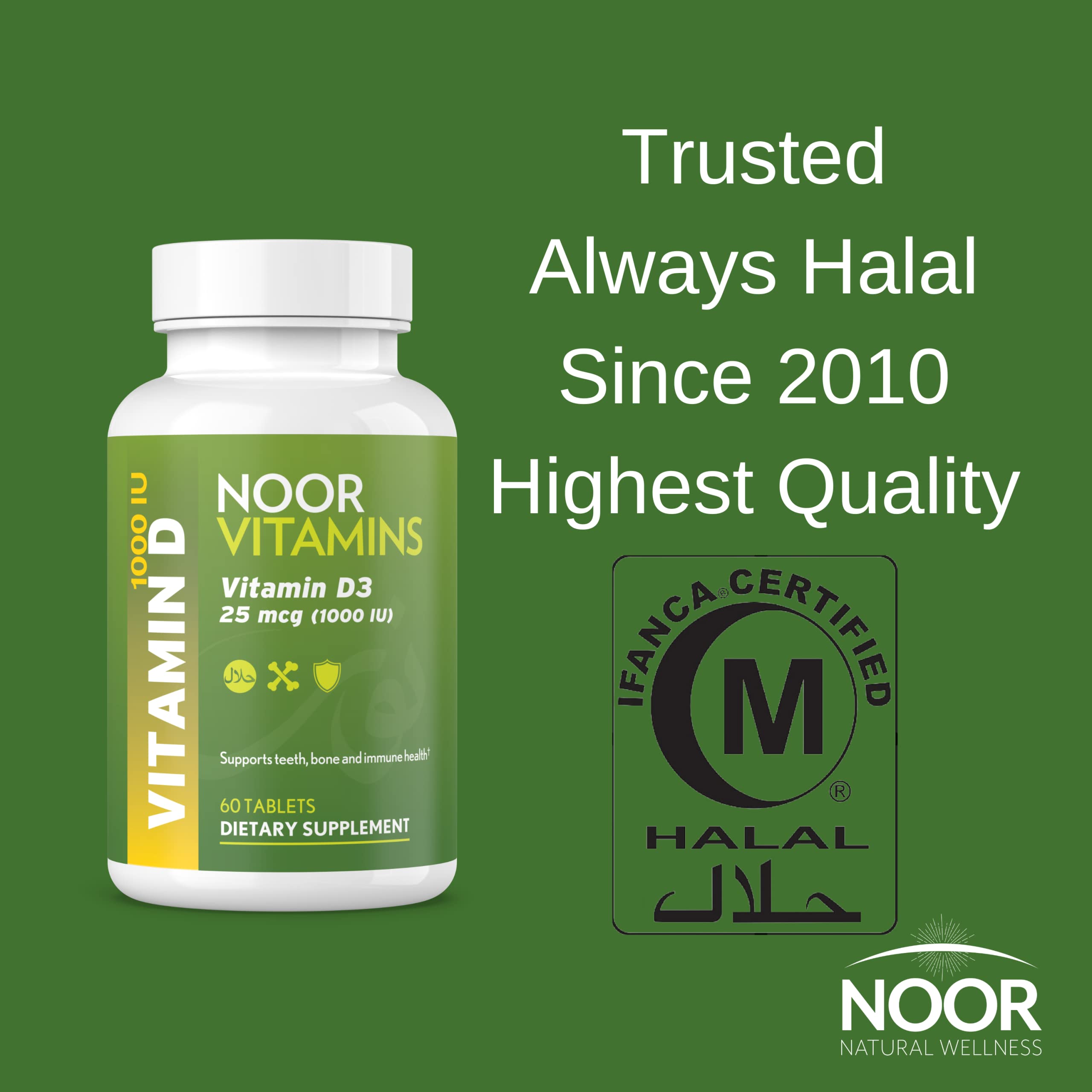 Foto 7 pulgar | Suplemento Noor Vitamins Halal, Vitamina D3, 1000 Ui, Comprimidos, 60 - Venta Internacional.