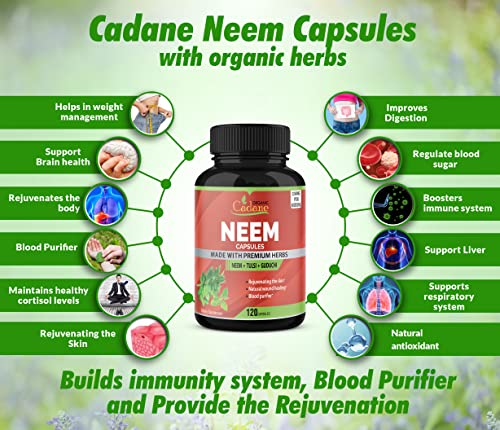 Foto 5 pulgar | Suplemento Orgánico De Hojas De Neem De Cadane, 2250 Mg, 120 Cápsulas - Venta Internacional.