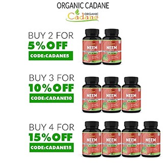 Foto 6 | Suplemento Orgánico De Hojas De Neem De Cadane, 2250 Mg, 120 Cápsulas - Venta Internacional.