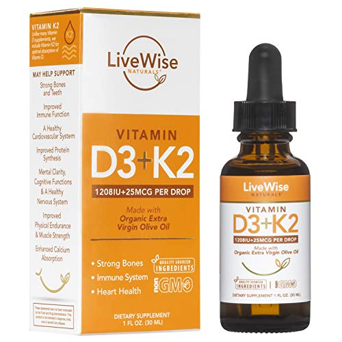 Foto 5 pulgar | Suplemento Live Wise Naturals De Vitamina D3 1208 Ui Con K2 25 Mcg - Venta Internacional.