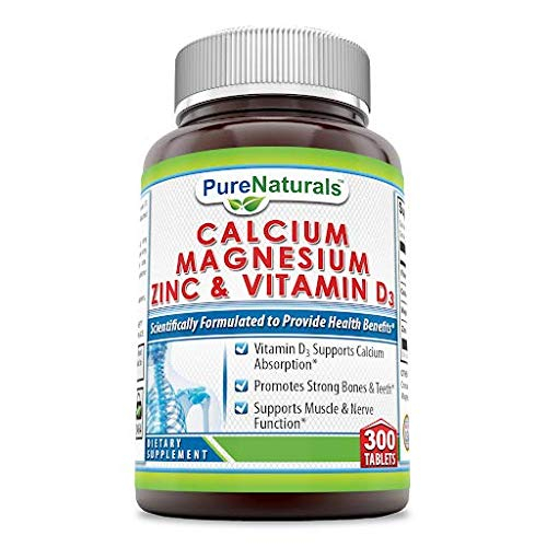 Suplemento Pure Naturals de Calcio Magnesio y Zinc 300 Tabletas - Venta Internacional