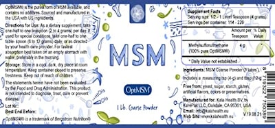 Foto 6 | Suplemento En Polvo Kala Health Optimsm Pure Methylsulfonylmet - Venta Internacional.