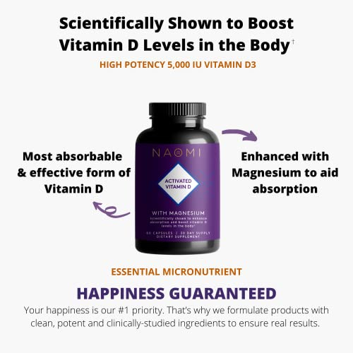 Foto 2 | Suplemento Naomi Activated Vitamina D3 5000 Ui Con Magnesio 6 - Venta Internacional.