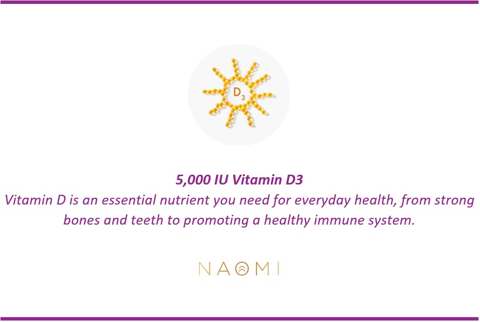 Foto 7 pulgar | Suplemento Naomi Activated Vitamina D3 5000 Ui Con Magnesio 6 - Venta Internacional.