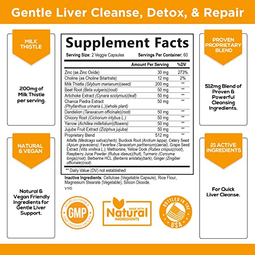 Foto 3 pulgar | Suplemento Health Nutrition Naturals Liver Cleanse 120 Cápsulas - Venta Internacional.