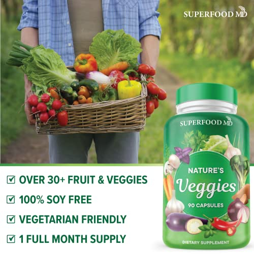 Foto 6 pulgar | Suplemento Superfood Md Fruits & Veggies 90 Cápsulas X2 - Venta Internacional.