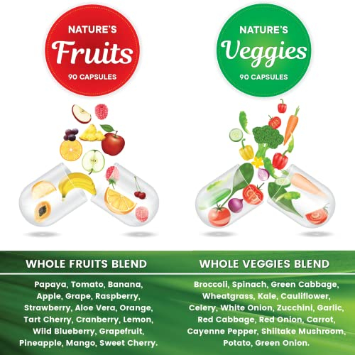 Foto 7 pulgar | Suplemento Superfood Md Fruits & Veggies 90 Cápsulas X2 - Venta Internacional.