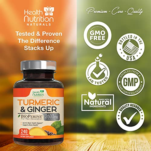 Foto 5 pulgar | Suplemento Health Nutrition Naturals, Cúrcuma, Curcumina, 2600 Mg - Venta Internacional.