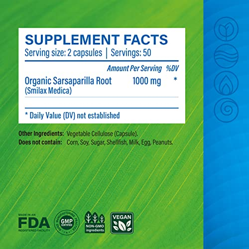 Foto 3 pulgar | Suplemento Mauwe Herbs De Raíz De Zarzaparrilla 1000 Mg 100 Cápsulas - Venta Internacional.