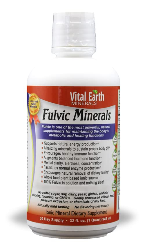Suplemento Vital Earth Minerals Fulvic Minerals, 960 Ml, Vegano - Venta Internacional.