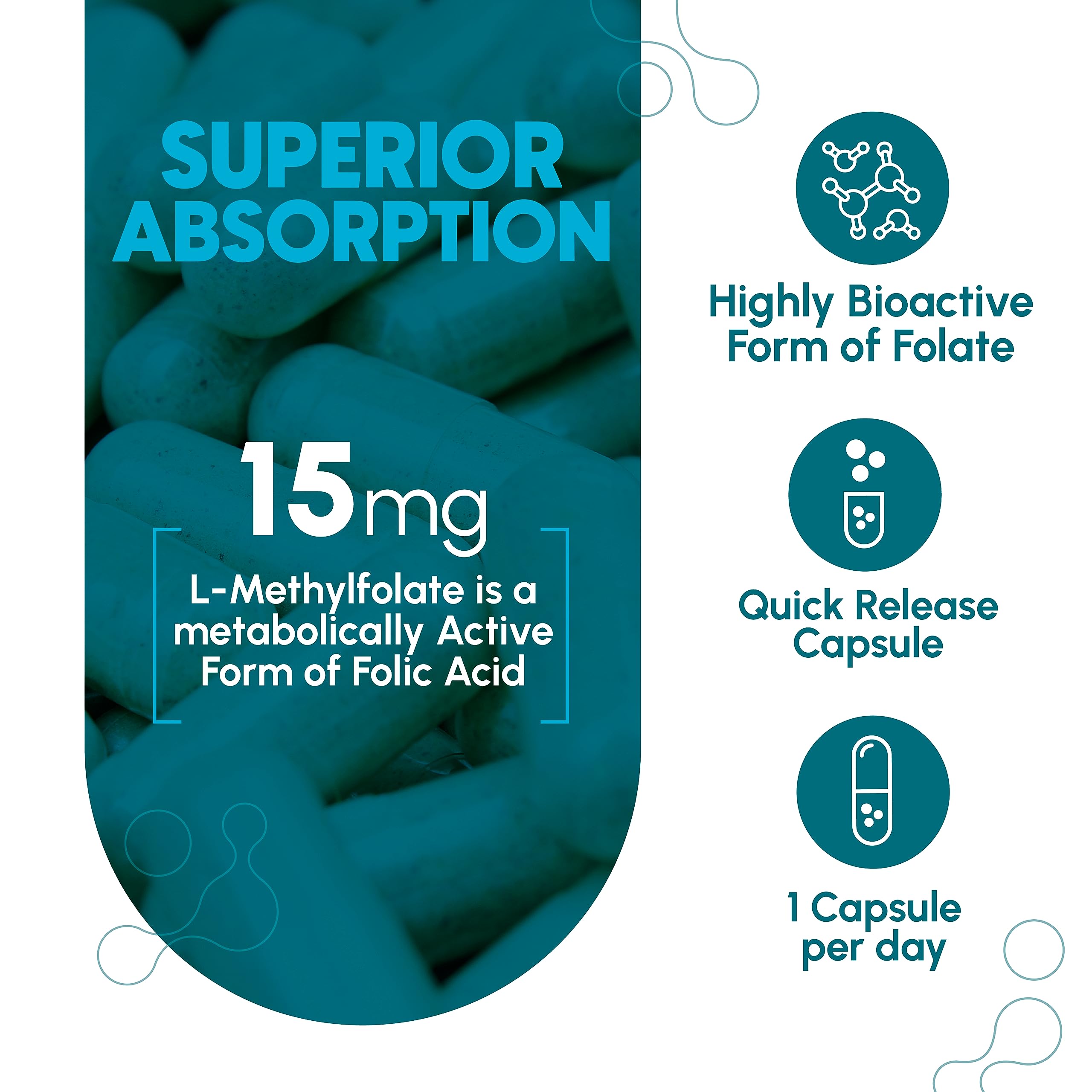 Foto 4 pulgar | Suplemento Zenavea De L-metilfolato 15 Mg - L Metil Folato - Venta Internacional.
