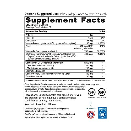 Foto 3 pulgar | Suplemento Dr. Sinatra Omega Q Plus 100 Resveratrol 60 Softg - Venta Internacional.