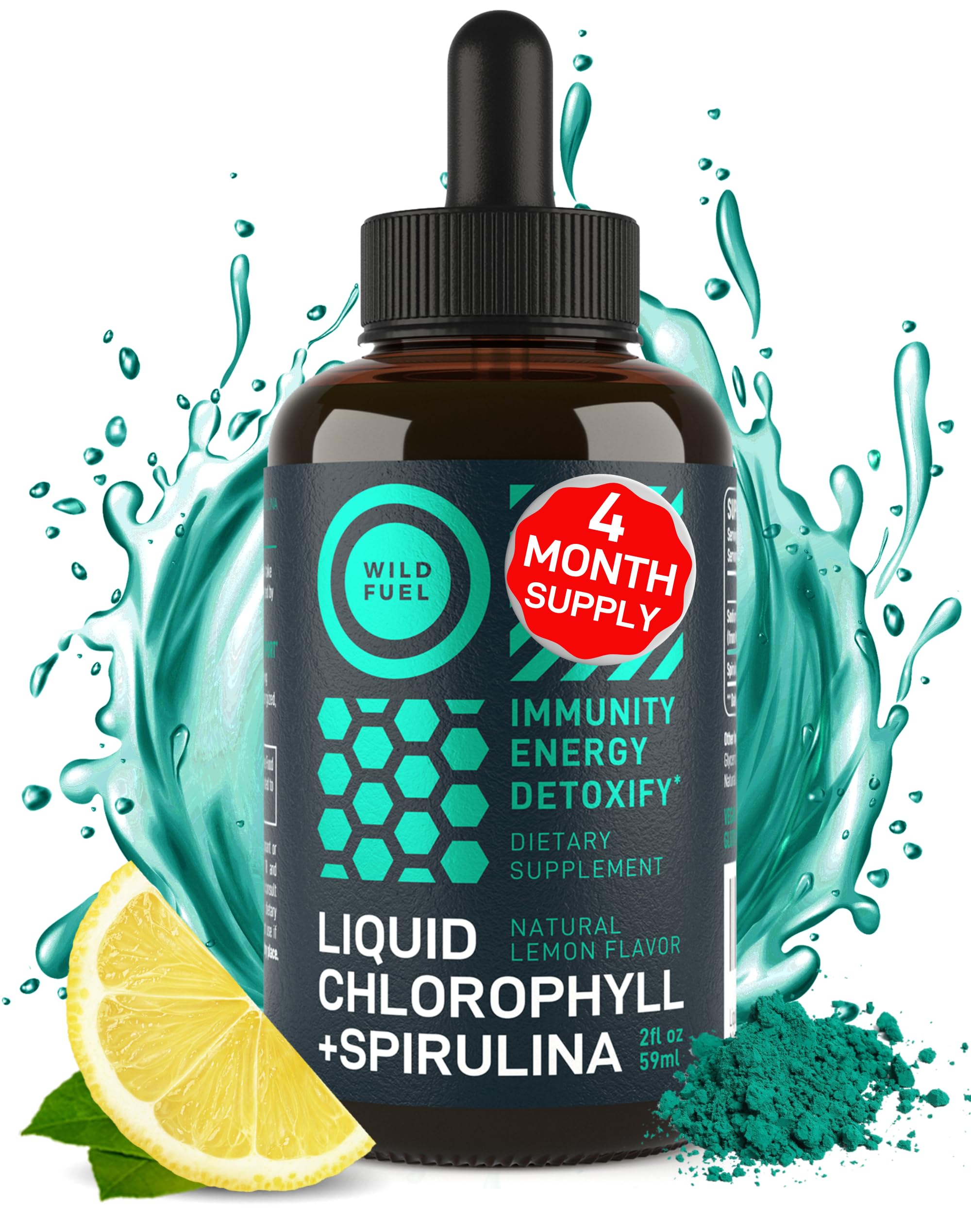 Foto 2 pulgar | Gotas De Clorofila Líquida Con Espirulina Wild Fuel 30 Ml - Venta Internacional.