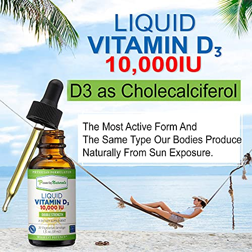 Foto 8 pulgar | Vitamina D3 Líquida Supplement Power By Naturals, 10000 Ui, 30 Ml - Venta Internacional.