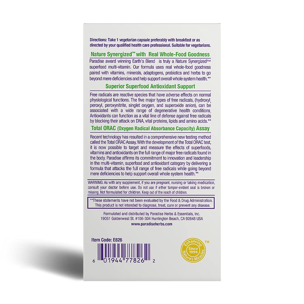 Foto 6 | Multivitamin Paradise Superfood 60 Cápsulas - Venta Internacional.