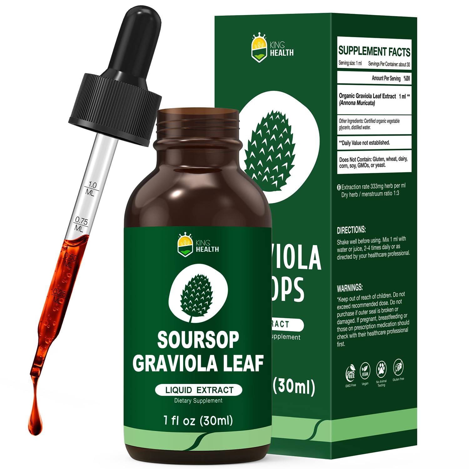Foto 2 pulgar | Extracto Líquido De Guanábana, Hoja De Graviola, 98% De Absorción, 30 Ml - Venta Internacional.