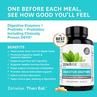 Foto 2 | Suplemento Zenwise Digestive Enzymes Probiotics 60 Cápsulas - Venta Internacional.