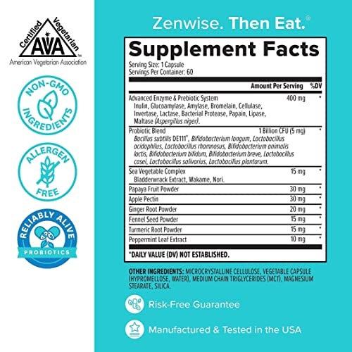 Foto 5 pulgar | Suplemento Zenwise Digestive Enzymes Probiotics 60 Cápsulas - Venta Internacional.
