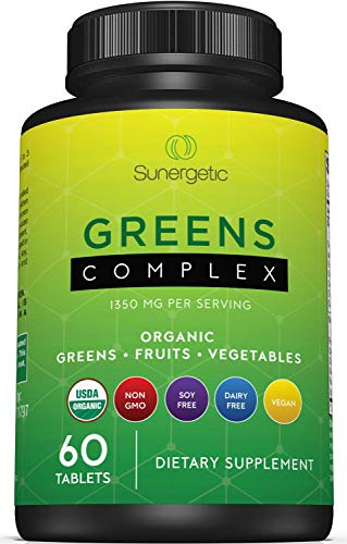 Foto 2 pulgar | Suplemento Sunergetic Premium Usda Organic Greens 60 Comprimidos - Venta Internacional.