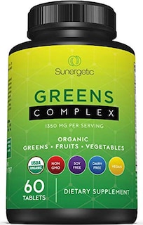 Foto 1 | Suplemento Sunergetic Premium Usda Organic Greens 60 Comprimidos - Venta Internacional.