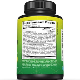 Foto 2 | Suplemento Sunergetic Premium Usda Organic Greens 60 Comprimidos - Venta Internacional.