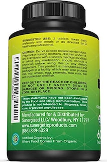 Foto 3 | Suplemento Sunergetic Premium Usda Organic Greens 60 Comprimidos - Venta Internacional.