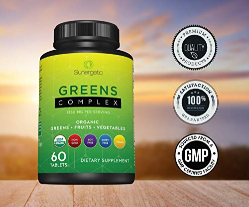 Foto 6 pulgar | Suplemento Sunergetic Premium Usda Organic Greens 60 Comprimidos - Venta Internacional.