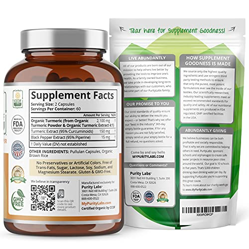 Foto 3 pulgar | Suplemento Purity Labs, Cúrcuma Y Curcumina, 2.250 Mg, 120 Cápsulas - Venta Internacional.