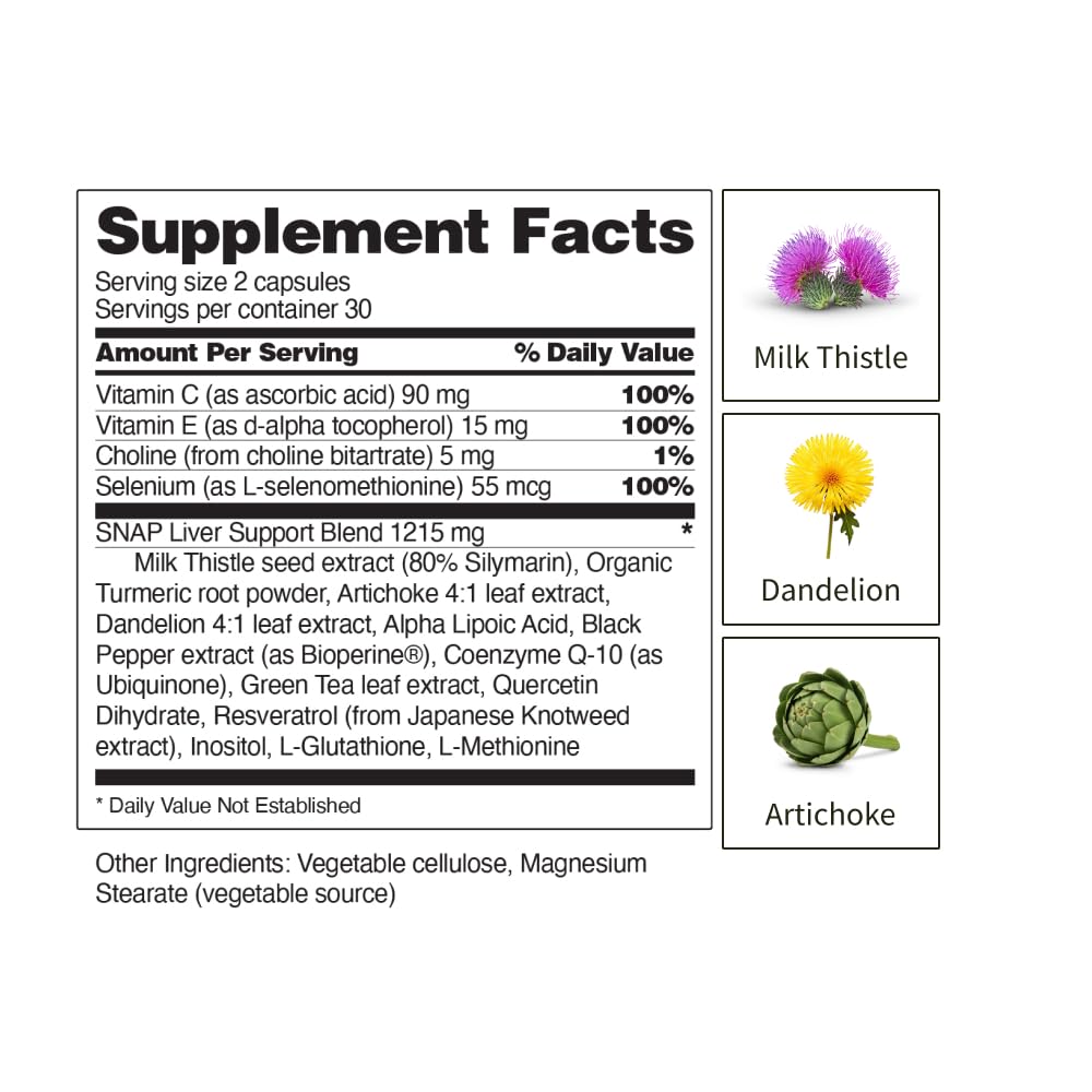 Foto 6 pulgar | Suplemento De Apoyo A La Salud Hepática Snap Supplements - Venta Internacional.