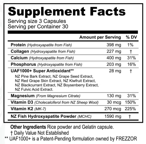 Foto 3 pulgar | Suplemento Frezzor Calcium Plus Con Uaf1000+ 90 Cápsulas - Venta Internacional.