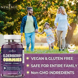 Foto 7 | Complemente Las Gomitas De Saúco New Age Premium Con Vitamina C - Venta Internacional.