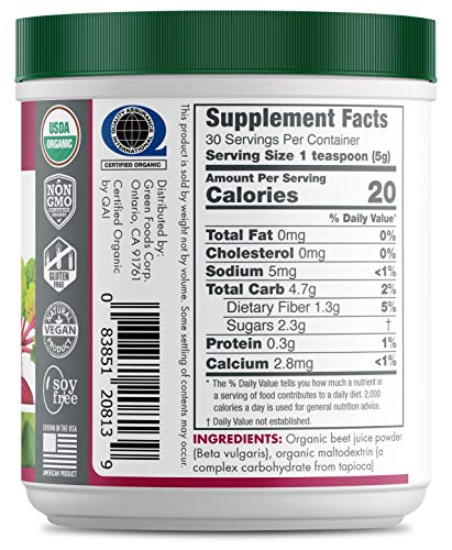 Foto 4 pulgar | Jugo En Polvo Esencia De Remolacha Orgánica Green Foods 150 Ml - Venta Internacional.
