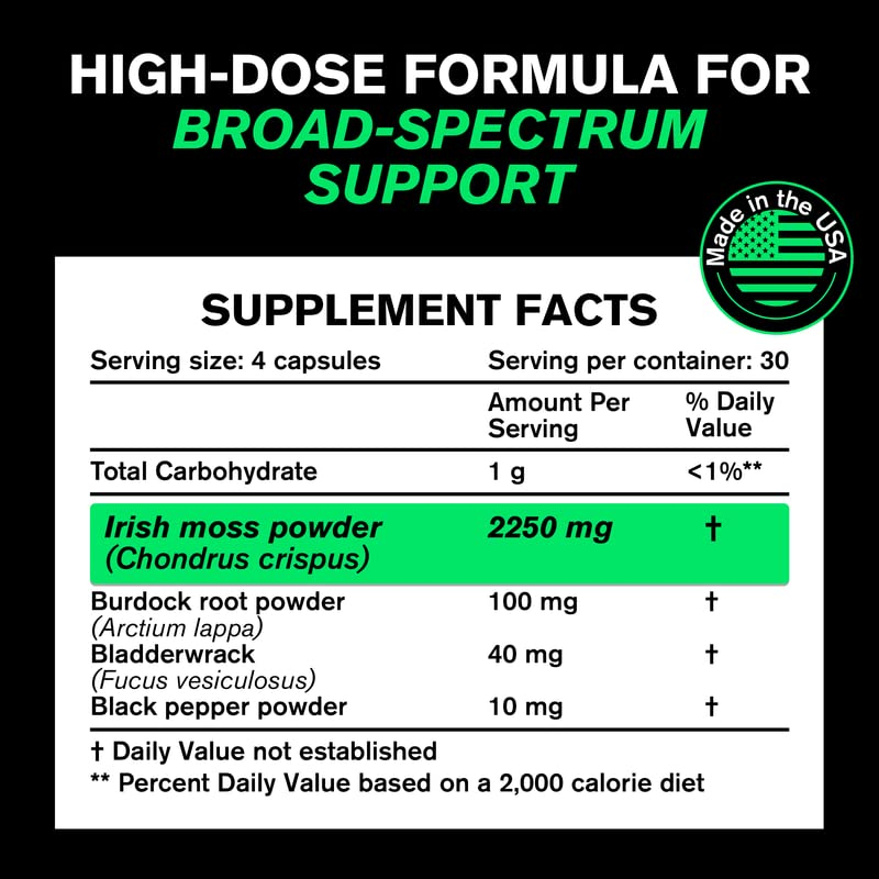 Foto 3 pulgar | Suplemento Vitaraw Sea Moss En Cápsulas De 2400 Mg Con Bardana Y Azul - Venta Internacional.