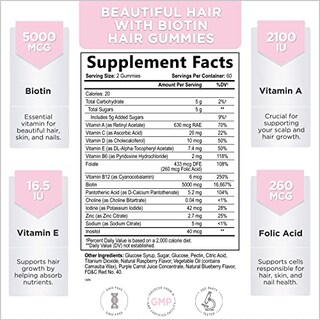 Foto 2 | Gomitas De Vitaminas Para El Cabello Hello Lovely! Biotina 5000 Mcg 120 Unidades - Venta Internacional.