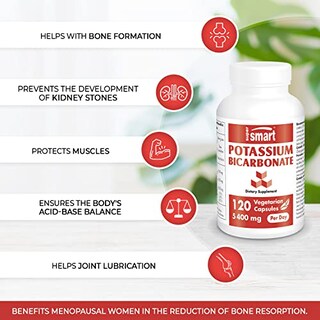 Foto 2 | Suplemento Supersmart De Bicarbonato De Potasio 5400 Mg 120 Cápsulas - Venta Internacional.
