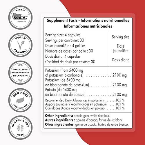 Foto 4 pulgar | Suplemento Supersmart De Bicarbonato De Potasio 5400 Mg 120 Cápsulas - Venta Internacional.