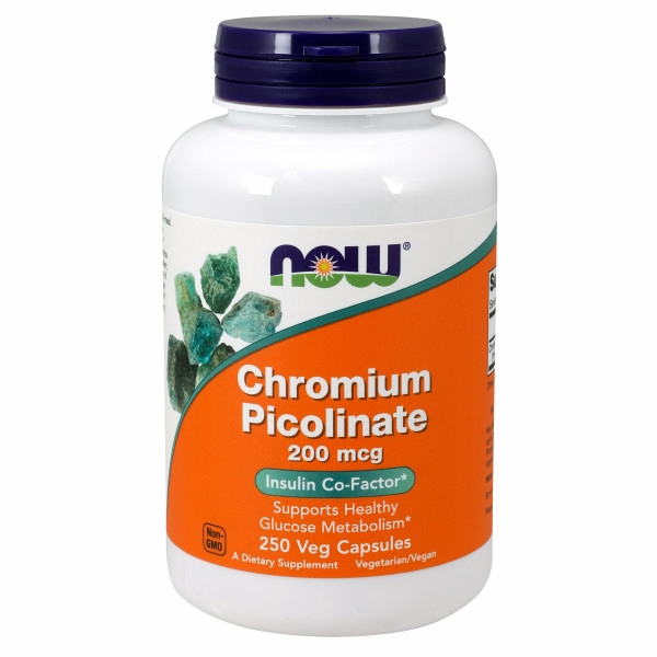 Picolinato De Cromo Supplement Now Foods 200 Mcg 250 Cápsulas - Venta Internacional.