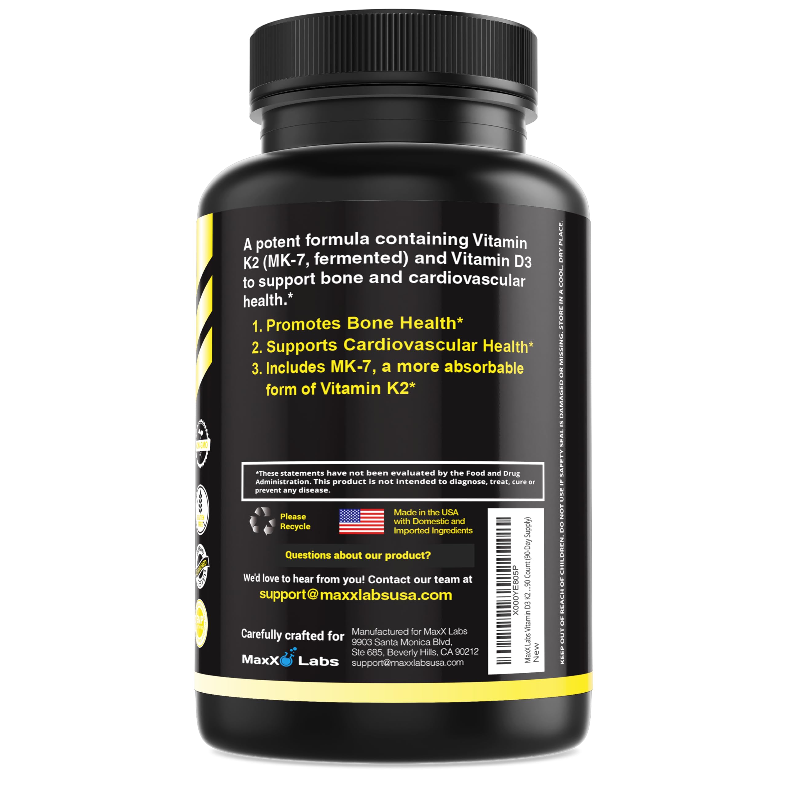 Foto 3 | Suplemento Maxx Labs De Vitamina D3 K2 De 3000 Ui Por Cápsula - Venta Internacional.