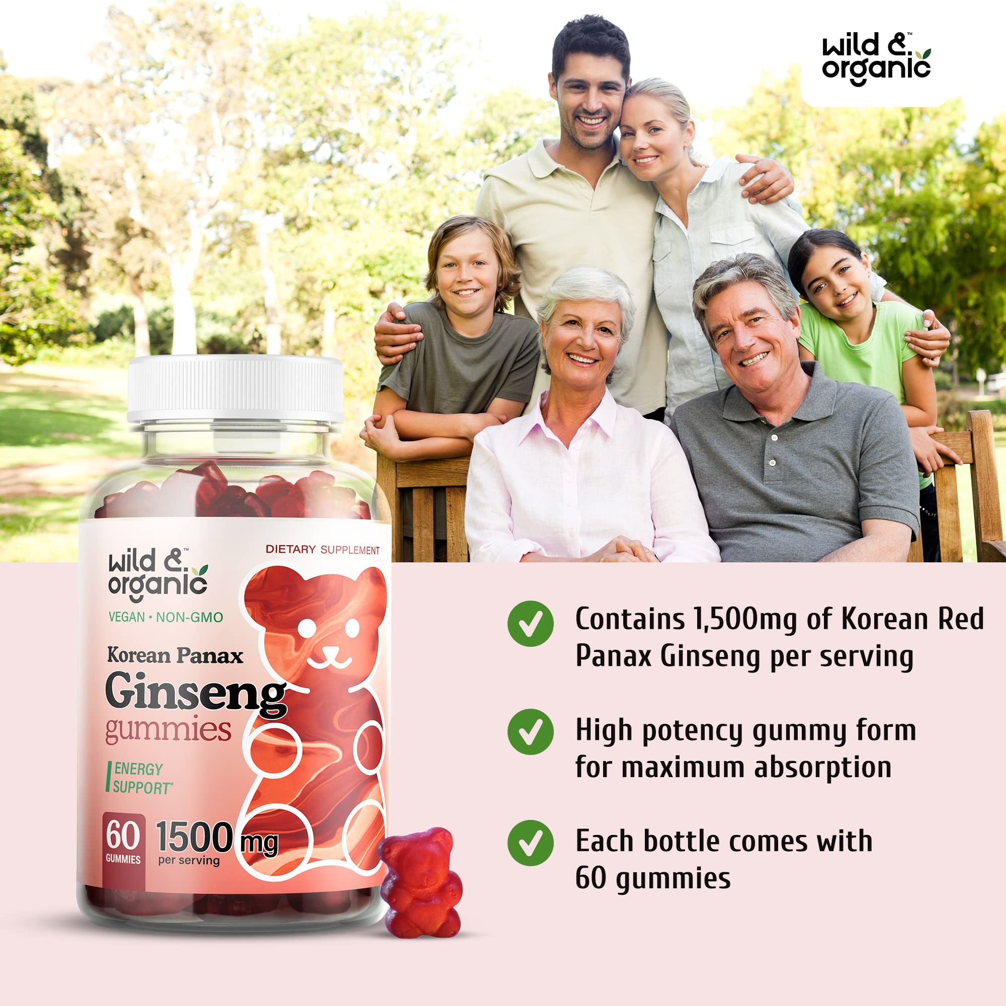 Foto 6 | Suplemento A Las Gomitas De Ginseng Rojo Panax Coreano Silvestres Y Orgánicas - Venta Internacional.