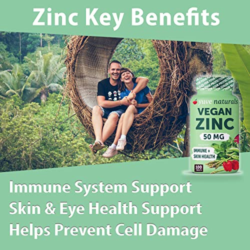 Foto 4 pulgar | Suplementos Yuve Natural Vegan Zinc 50 Mg Immune Support 100  - Venta Internacional.