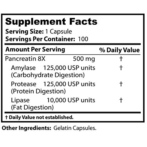 Foto 6 pulgar | Suplemento Enzimático Dr. Clark Pancreatin 8 Veces 500 Mg 100 Cápsulas - Venta Internacional.
