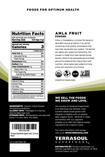 Foto 2 | Amla Berry Powder Terrasoul Superfoods Organic 454 G - Venta Internacional.