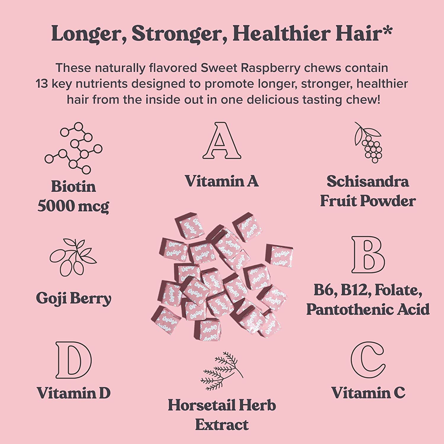 Foto 4 pulgar | Vitaminas Masticables Para El Cabello, Masticables Y Hermosas, Promueven El Crecimiento - Venta Internacional.