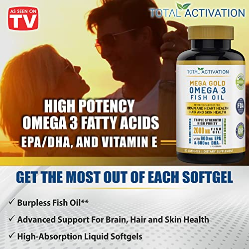 Foto 5 pulgar | Complementa Las Cápsulas Blandas De 2000 Mg De Aceite De Pescado Omega 3 De Total Activation - Venta Internacional.