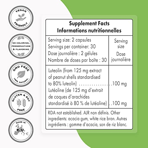 Foto 4 pulgar | Suplemento Supersmart Luteolin 100 Mg Con Extracto De Cacahuete - Venta Internacional.