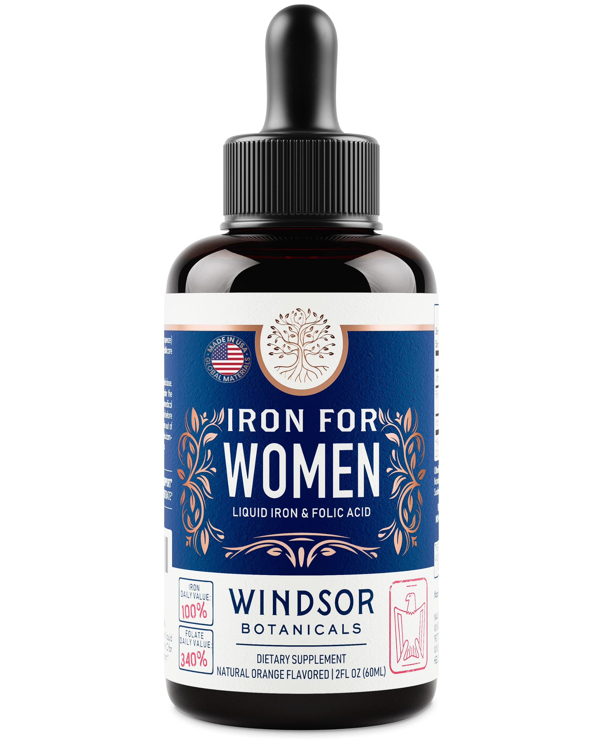 Foto 8 pulgar | Suplemento De Hierro Líquido Windsor Botanicals Para Mujer, 60 Ml - Venta Internacional.