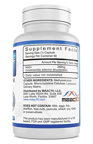 Foto 2 | Suplemento Maac10 Actual Nad+ De 500 Mg Con Liposomal Tech 60 Cápsulas - Venta Internacional.