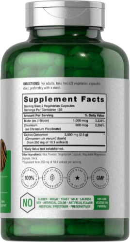 Foto 3 pulgar | Suplemento De Canela En Cápsulas Horbaach, 2500 Mg, 250 Unidades - Venta Internacional.