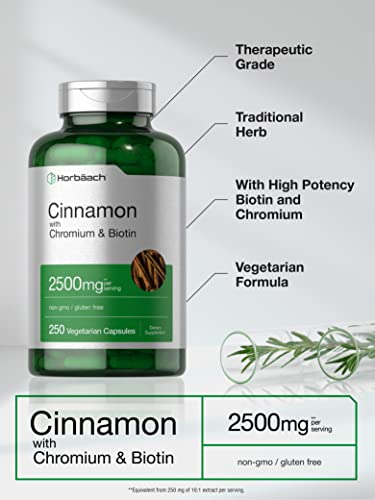 Foto 3 | Suplemento De Canela En Cápsulas Horbaach, 2500 Mg, 250 Unidades - Venta Internacional.