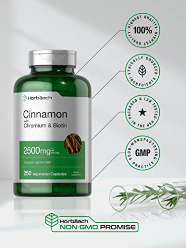 Foto 6 pulgar | Suplemento De Canela En Cápsulas Horbaach, 2500 Mg, 250 Unidades - Venta Internacional.